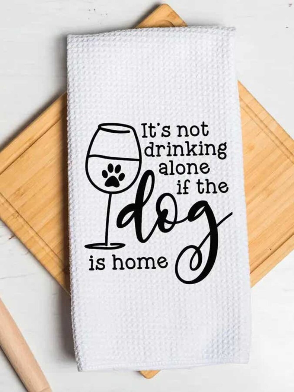 Dog Is Home Novelty Hand Towel